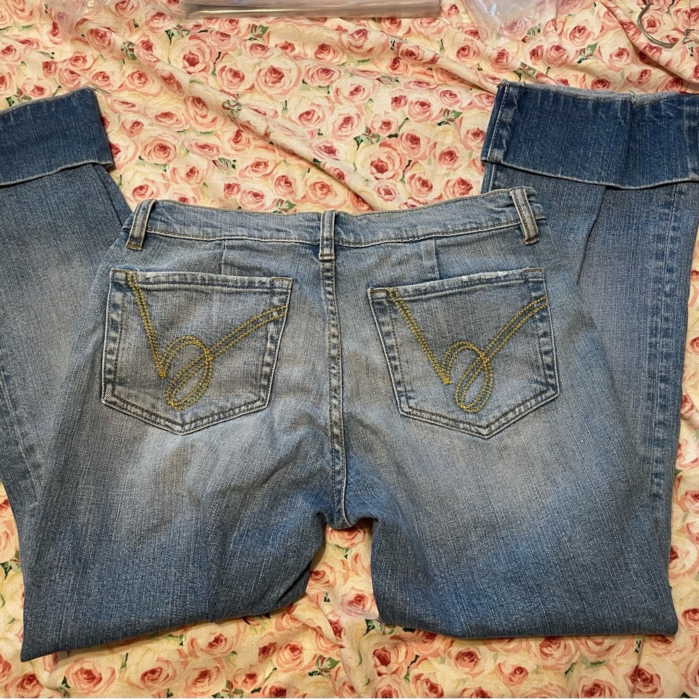 Bebe jeans with cuffs on the bottom